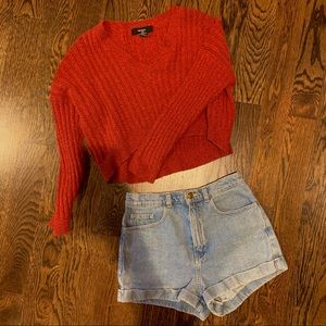 orange cropped sweater